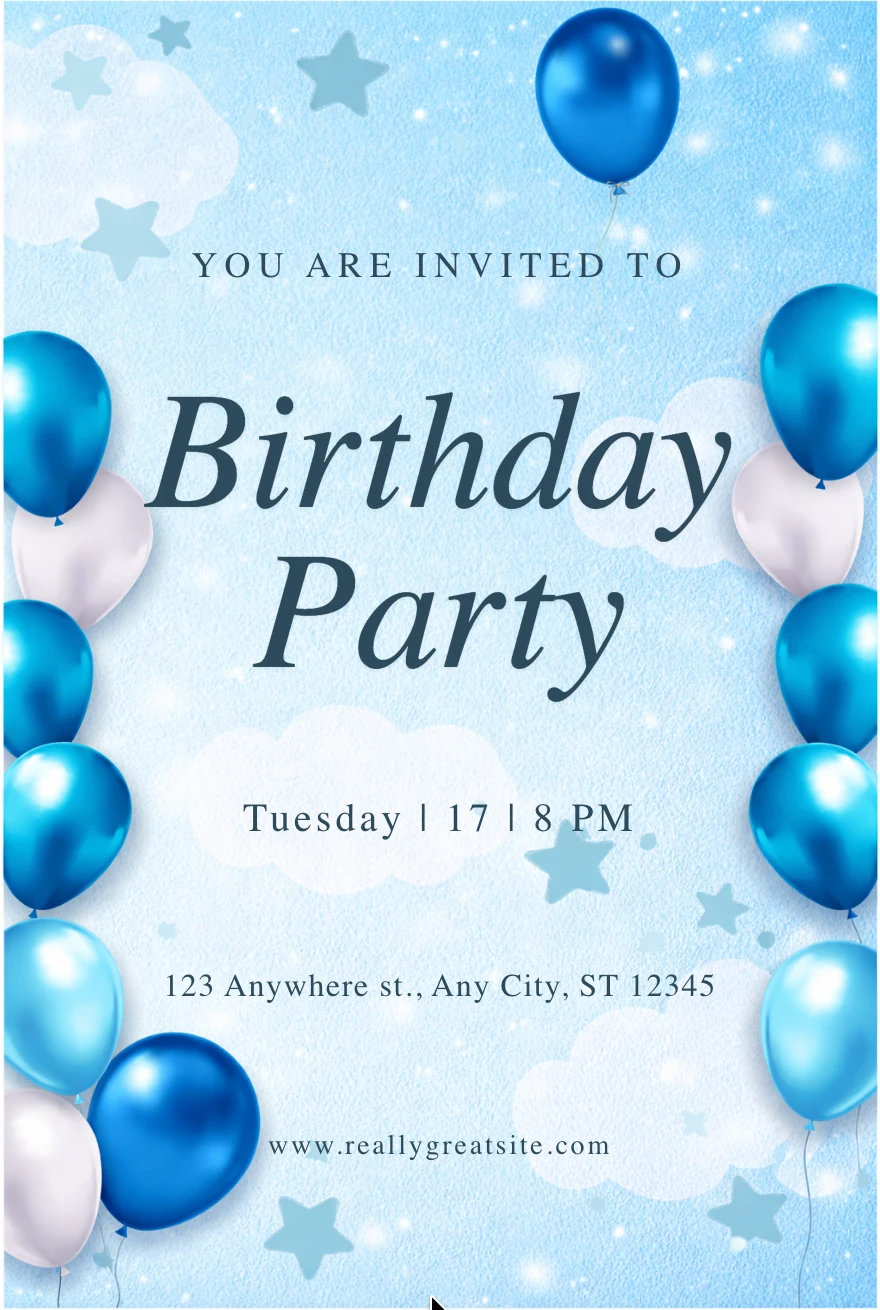 Blue Balloon Birthday