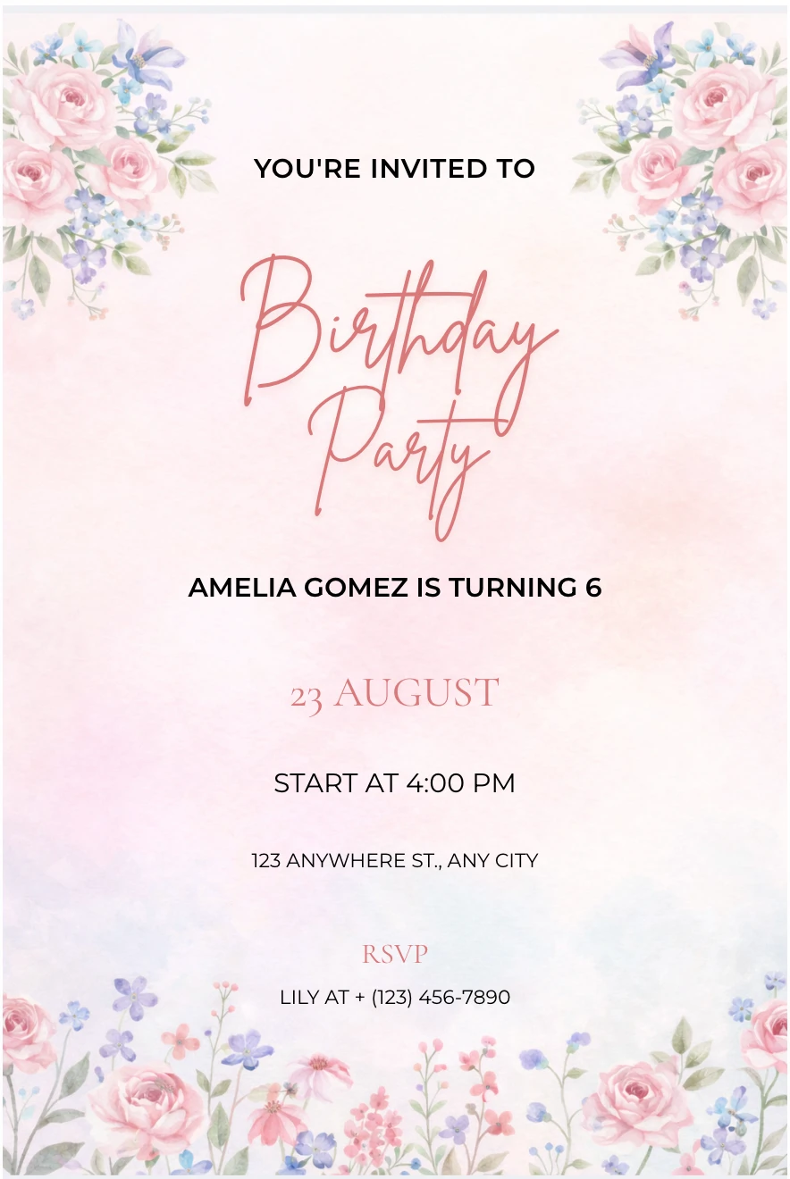 Watercolor Birthday Party
