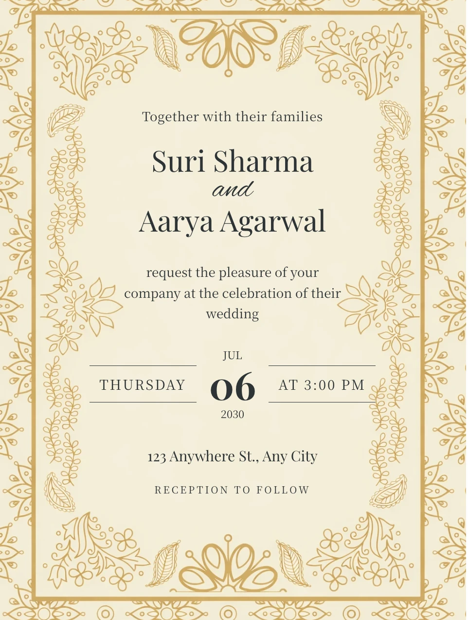 Reception Template 5